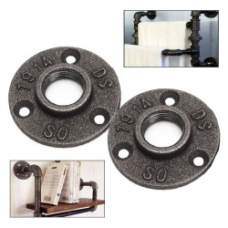 10pcs 3/4 Inch Black Malleable Threaded Floor Flange Iron Pipe Fittings Wall Mount 10pcs 3/4 Inch Black Malleable Threaded Floor Flange Iron Pipe Fittings Wall Mount