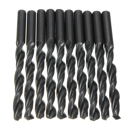 10pcs HSS Straight Shank Worm Spiral Twist Drill Bits from 1-10MM