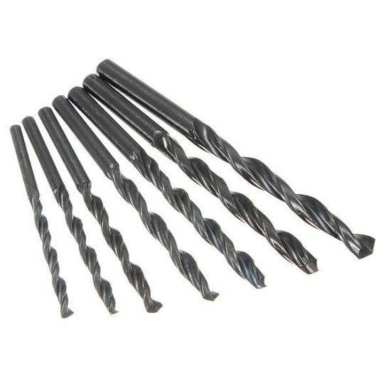 10pcs HSS Straight Shank Worm Spiral Twist Drill Bits from 1-10MM