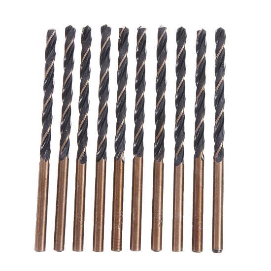 10pcs High Speed Steel Titaniium Coated Drill Bit Set Hexx Shank Φ 3.0- Φ 4.5