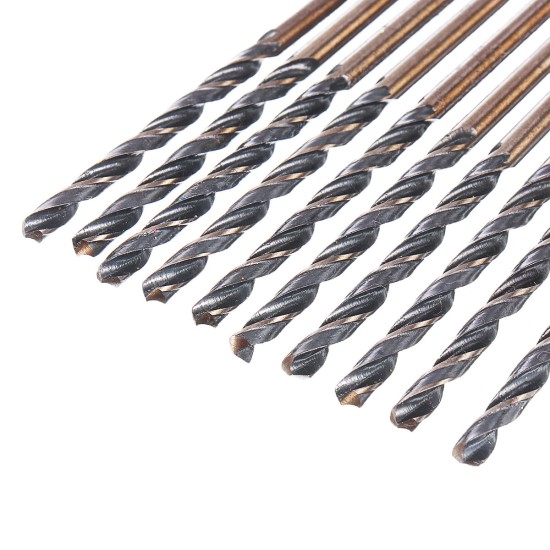 10pcs High Speed Steel Titaniium Coated Drill Bit Set Hexx Shank Φ 3.0- Φ 4.5