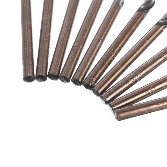 10pcs High Speed Steel Titaniium Coated Drill Bit Set Hexx Shank Φ 3.0- Φ 4.5