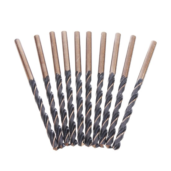 10pcs High Speed Steel Titaniium Coated Drill Bit Set Hexx Shank Φ 3.0- Φ 4.5