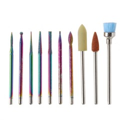 10pcs Nail Art Color Tungsten Carbide Grinding Drill Bits Electric Nails Machine Bit Grinding Head Set 10pcs Nail Art Color Tungsten Carbide Grinding Drill Bits Electric Nails Machine Bit Grinding Head Set