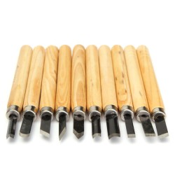 10pcs Wood Carving Chisel Set High Carbon Steel with Wooden Handle 10pcs Wood Carving Chisel Set High Carbon Steel with Wooden Handle