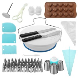 117Pcs Cake Decorating Tool Kit Baking Fondant Supplies Turntable Bag Tip Spatula 117Pcs Cake Decorating Tool Kit Baking Fondant Supplies Turntable Bag Tip Spatula