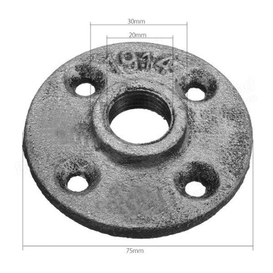 1/2 Inch DN20 Cast Iron Steel Tube Pipe Floor Flange Pipe Fitting Wall Mount