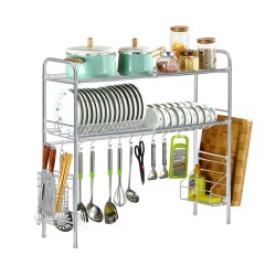 1/2 Tier Stainless Steel Over Sink Dish Drying Rack Drainer Kitchen Storage Rack 1/2 Tier Stainless Steel Over Sink Dish Drying Rack Drainer Kitchen Storage Rack