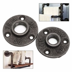 1/2 or 3/4 Inch Black Flange Iron Pipe Floor Fitting Plumbing Threaded Three Holes Flange 1/2 or 3/4 Inch Black Flange Iron Pipe Floor Fitting Plumbing Threaded Three Holes Flange