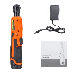 12V 40N.m Cordless Electric Ratchet Right Angle Wrench Recharge With 1 or 2 Li-ion Battery