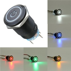 12V 5 Pin 19mm Led Metal Push Button Latching Switch Waterproof Switch 12V 5 Pin 19mm Led Metal Push Button Latching Switch Waterproof Switch