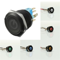 12V 6 Pin 22mm Led Light Metal Push Button Momentary Switch 12V 6 Pin 22mm Led Light Metal Push Button Momentary Switch
