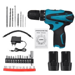 12V Cordless Electric Drill Screwdriver 2 Speeds Impact Drill Driver Set W/ 1/2 Battery & Plastic Box 12V Cordless Electric Drill Screwdriver 2 Speeds Impact Drill Driver Set W/ 1/2 Battery & Plastic Box