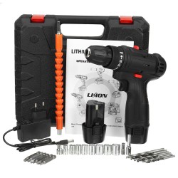 12V LED Cordless Electric Impact Hammer Drill Rechargeable Screwdriver W/ 2pcs Battery 12V LED Cordless Electric Impact Hammer Drill Rechargeable Screwdriver W/ 2pcs Battery