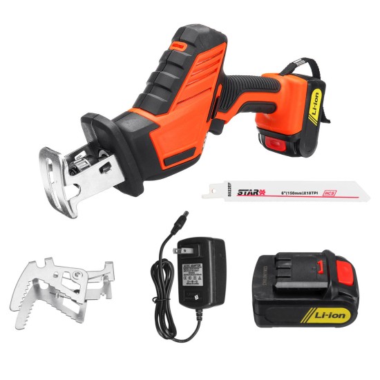 12V/16.8V/21V Reciprocating Saw Kit 2 Lithium Batteries 1 Charger Electric Saw Wood Work Stepless Speed Saws