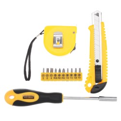 13Pcs DIY Household Hand Tool Kit Maintenance Repair Kits Tape Measure Screwdriver Cutter Tool 13Pcs DIY Household Hand Tool Kit Maintenance Repair Kits Tape Measure Screwdriver Cutter Tool