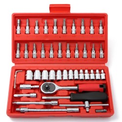 1/4-Inch Drive Socket Ratchet Wrench Socket Bit Combination Tools Kit For Auto Repairing & Household 1/4-Inch Drive Socket Ratchet Wrench Socket Bit Combination Tools Kit For Auto Repairing & Household