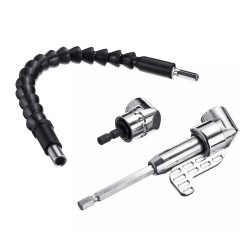 1/4 Inch Hex Shank 105 Degree Right Angle Extension Driver With 300mm Flexible Shaft 1/4 Inch Hex Shank 105 Degree Right Angle Extension Driver With 300mm Flexible Shaft