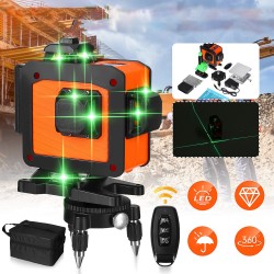 16 Line Laser Level Green Light Auto Self Leveling Cross 360° Rotary Measuring 16 Line Laser Level Green Light Auto Self Leveling Cross 360° Rotary Measuring