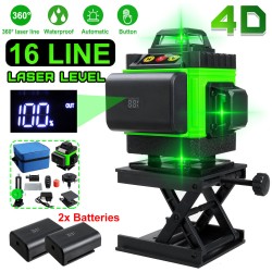 16 Lines 4D Laser Level, Green Laser Line, Self Leveling, Horizontal Lines &360 Degree Vertical Cross with 2xBattery for Outdoor 16 Lines 4D Laser Level, Green Laser Line, Self Leveling, Horizontal Lines &360 Degree Vertical Cross with 2xBattery for Outdoor