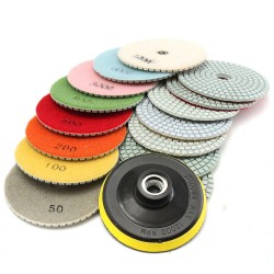 16pcs 4 Inch 50 to 10000 Grit Diamond Polishing Pad for Granite Stone Concrete Marble 16pcs 4 Inch 50 to 10000 Grit Diamond Polishing Pad for Granite Stone Concrete Marble