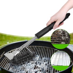 17inch BBQ Grill Brush Scraper Scrubber Barbecue Cleaning Tool Wire Kitchen Stainless Steel Cleaner 17inch BBQ Grill Brush Scraper Scrubber Barbecue Cleaning Tool Wire Kitchen Stainless Steel Cleaner