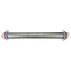 17 Inch Stainless Steel Rolling Pin Adjustable with Silicone Baking Mat 4 Removable Thickness Rings for Baking Dough PizzaPie Pastries Pasta Cookies 17 Inch Stainless Steel Rolling Pin Adjustable with Silicone Baking Mat 4 Removable Thickness Rings for Baking Dough PizzaPie Pastries Pasta Cookies
