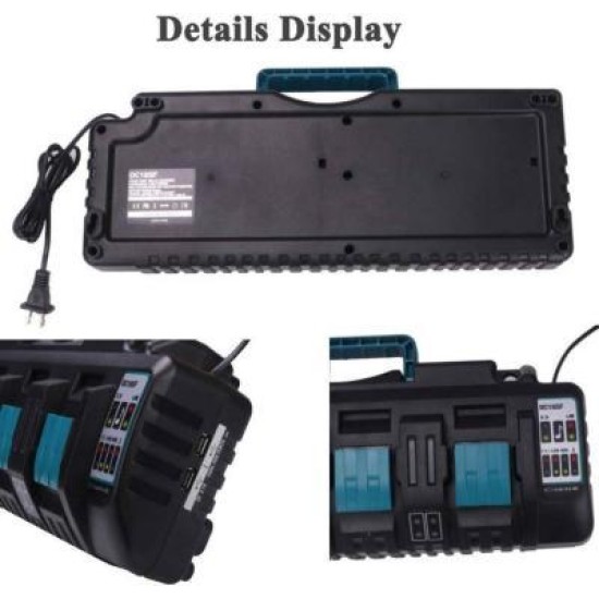 18V DC18SF 3A 4 Port Li-Ion Battery Charger for Makita 14.4V-18V BL1830 BL1840 BL1850 BL1860 BL1430 BL1440 BL1450 BL1460