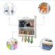 2-Tiers Wall-mounted Bathroom Shelf Towel Hooks Organizer Home Storage Rack