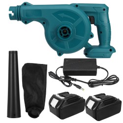 2 in 1 Cordless Electric Air Blower Vacuum Suction Dust Collecter Hose Computer Cleaner Leaf Sweeper W/ 1/2 Battery For Makita