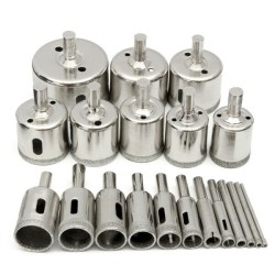 20Pcs Diamond Coated Core Drill Bit Set 3-50mm Hole Saw Cutter for Glass Marble Granite 20Pcs Diamond Coated Core Drill Bit Set 3-50mm Hole Saw Cutter for Glass Marble Granite