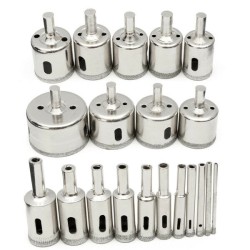 20Pcs Diamond Coated Core Drill Bit Set 3-50mm Hole Saw Cutter for Glass Marble Granite 20Pcs Diamond Coated Core Drill Bit Set 3-50mm Hole Saw Cutter for Glass Marble Granite