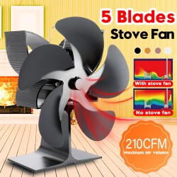 210CFM 5 Blades Stove Fan Heat Powered Saving Fireplace Eco Fan Burner 210CFM 5 Blades Stove Fan Heat Powered Saving Fireplace Eco Fan Burner