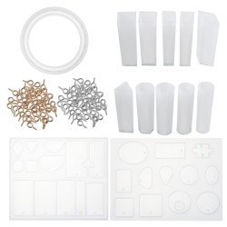 213Pcs Jewelry Hand Making Tools Crafts Screws Cameo Pendants Resin Molds 213Pcs Jewelry Hand Making Tools Crafts Screws Cameo Pendants Resin Molds