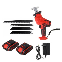 21V Cordless Reciprocating Saw Electric Saw W/ 4 Saw Blades Metal Cutting Woodworking W/ 1/2 Lithium Battery 21V Cordless Reciprocating Saw Electric Saw W/ 4 Saw Blades Metal Cutting Woodworking W/ 1/2 Lithium Battery