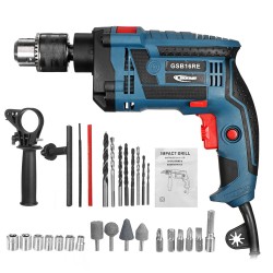 220V 1200W Electric Impact Hand Drill Bit Set Variable Speed Adjustable Woodworking Drill Power Tool 220V 1200W Electric Impact Hand Drill Bit Set Variable Speed Adjustable Woodworking Drill Power Tool