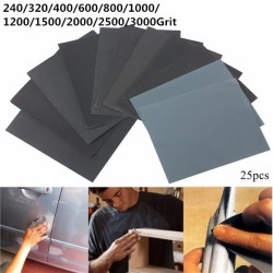 25pcs 230mm x 280mm Silicon Carbide Waterproof Sandpaper 240-3000 Grit Sanding Sheets 25pcs 230mm x 280mm Silicon Carbide Waterproof Sandpaper 240-3000 Grit Sanding Sheets