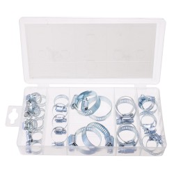26pcs Stainless Steel Drive Hose Clamp Adjustable Fuel Pipe Worm Gear Clip 26pcs Stainless Steel Drive Hose Clamp Adjustable Fuel Pipe Worm Gear Clip