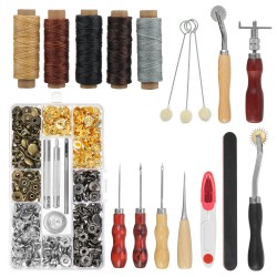 28Pcs Professional Leather Craft Working Tools Kit for Hand Sewing Tools DIY 28Pcs Professional Leather Craft Working Tools Kit for Hand Sewing Tools DIY