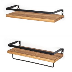 2PCS Wall Shelf Floating Wood Storage Shelf Rack Storage Kitchen Bathroom 2PCS Wall Shelf Floating Wood Storage Shelf Rack Storage Kitchen Bathroom