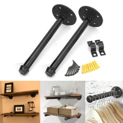 2Pcs 11 Inch Vintage Retro Iron Industrial Pipe Shelf Bracket Holder Home Decorations 2Pcs 11 Inch Vintage Retro Iron Industrial Pipe Shelf Bracket Holder Home Decorations