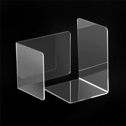 2pcs 160x150x220x4mm Clear Acrylic Bookends L-shaped Bookends Organiser Stand For Office School