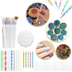 33Pcs Mandala Dotting Tools Set Rock Painting Kit Nail Art Pen Paint Stencil 33Pcs Mandala Dotting Tools Set Rock Painting Kit Nail Art Pen Paint Stencil