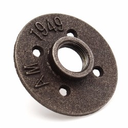 3/4 Inch Black Malleable Iron Floor Flange Fitting Pipe NPT Antique Wall Flange Seat 3/4 Inch Black Malleable Iron Floor Flange Fitting Pipe NPT Antique Wall Flange Seat