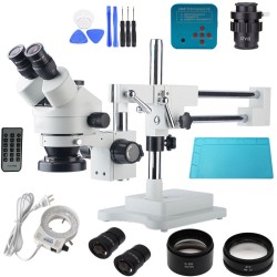3.5X-90X Double Boom Stand Zoom Simul Focal Trinocular Stereo Microscope+48MP 2K HDMI USB Industrial Camera For Phone PCB Repair 3.5X-90X Double Boom Stand Zoom Simul Focal Trinocular Stereo Microscope+48MP 2K HDMI USB Industrial Camera For Phone PCB Repair