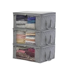 3PCS Foldable Clothes Storage Boxes Bags Ziped Organizers Closet Wardrobe 3PCS Foldable Clothes Storage Boxes Bags Ziped Organizers Closet Wardrobe