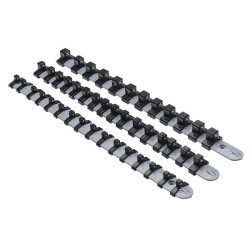 3Pcs 1/4 3/8 1/2 Inch Socket Tray Rail Rack Holder Storage Organizer Shelf Stand 3Pcs 1/4 3/8 1/2 Inch Socket Tray Rail Rack Holder Storage Organizer Shelf Stand