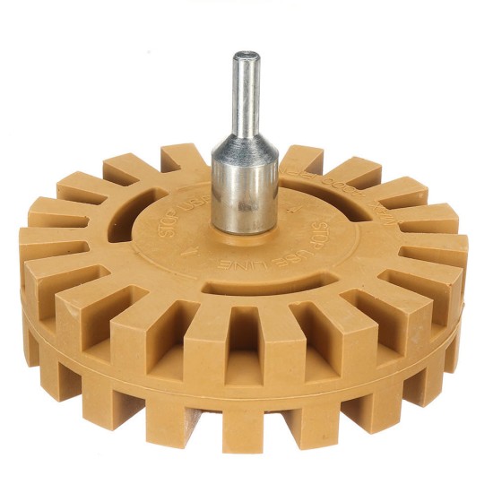 4 Inch Rubber Decal Eraser Caramel Wheel Removal with Power Drill Arbor Drill Adapter