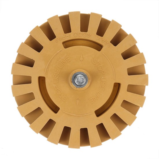 4 Inch Rubber Decal Eraser Caramel Wheel Removal with Power Drill Arbor Drill Adapter