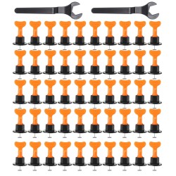 40/50/100Pcs Tile Leveling System Floor Kit Alignment Clip Reusable Spacers Locator W/ Wrench 40/50/100Pcs Tile Leveling System Floor Kit Alignment Clip Reusable Spacers Locator W/ Wrench